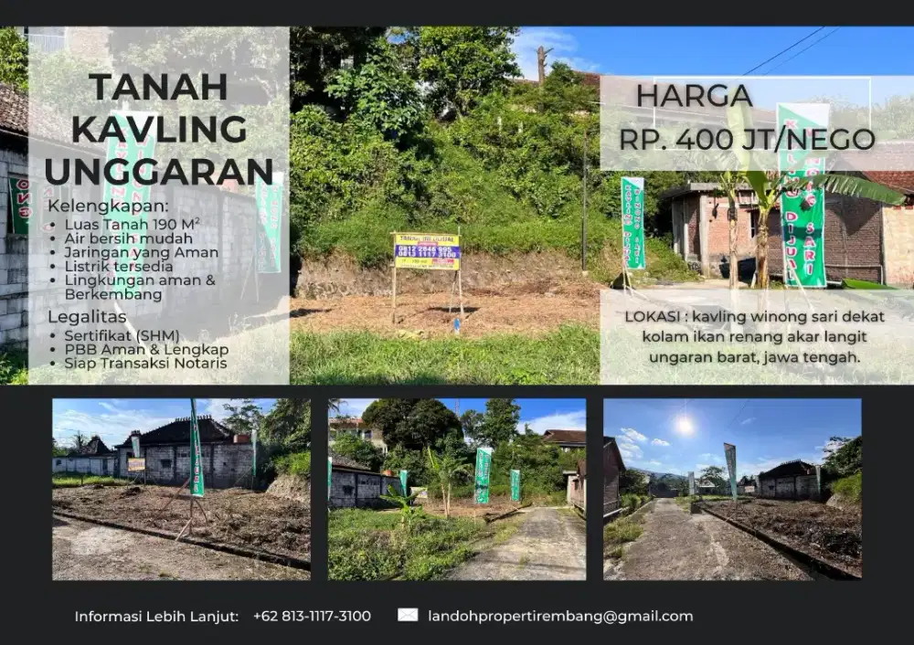 DIJUAL TANAH KAVLING TERMURAH STRATEGIS DI UNGARAN