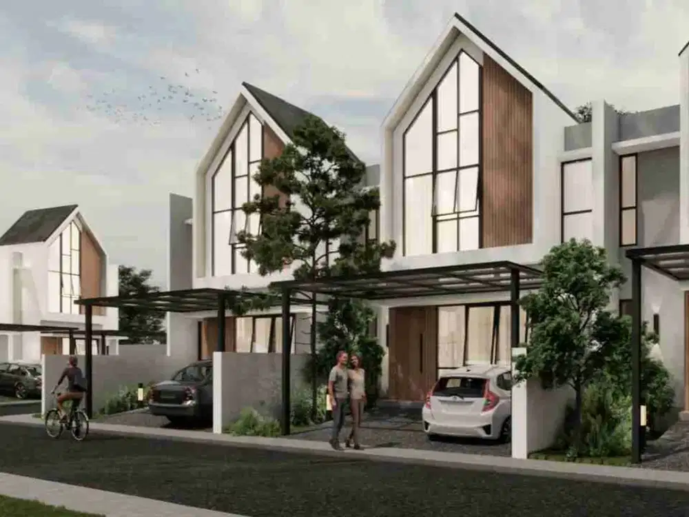 Rumah baru cocok buat genZ, 2 lantai, di perumahan berkelas harga 1M an , lahan terluas di sekitarnya 84m²