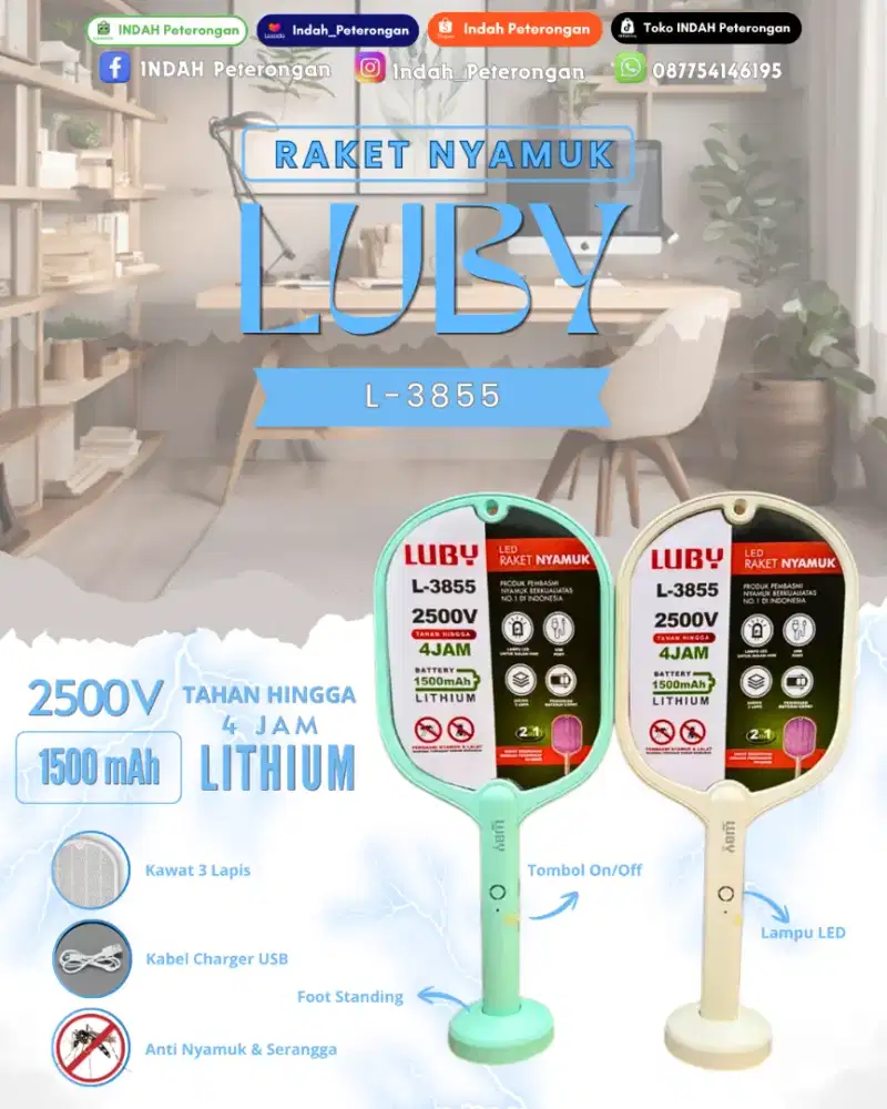 RAKET NYAMUK LUBY L-3855