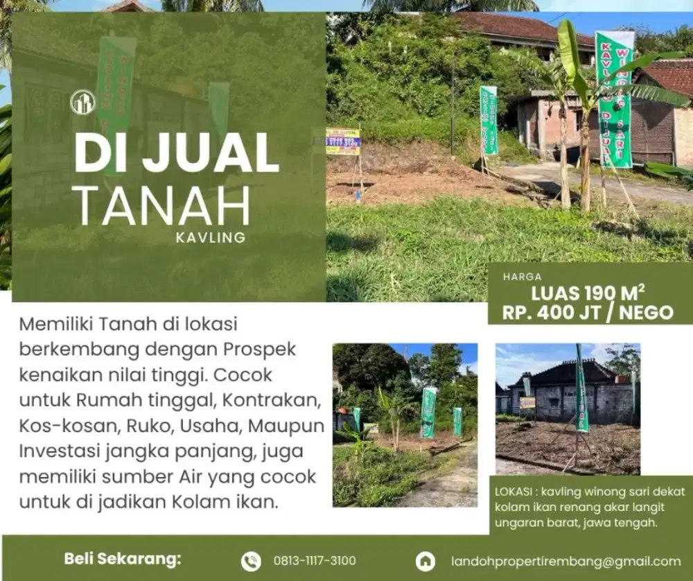 DIJUAL TANAH KAVLING TERMURAH DAN STRATEGIS DI UNGARAN