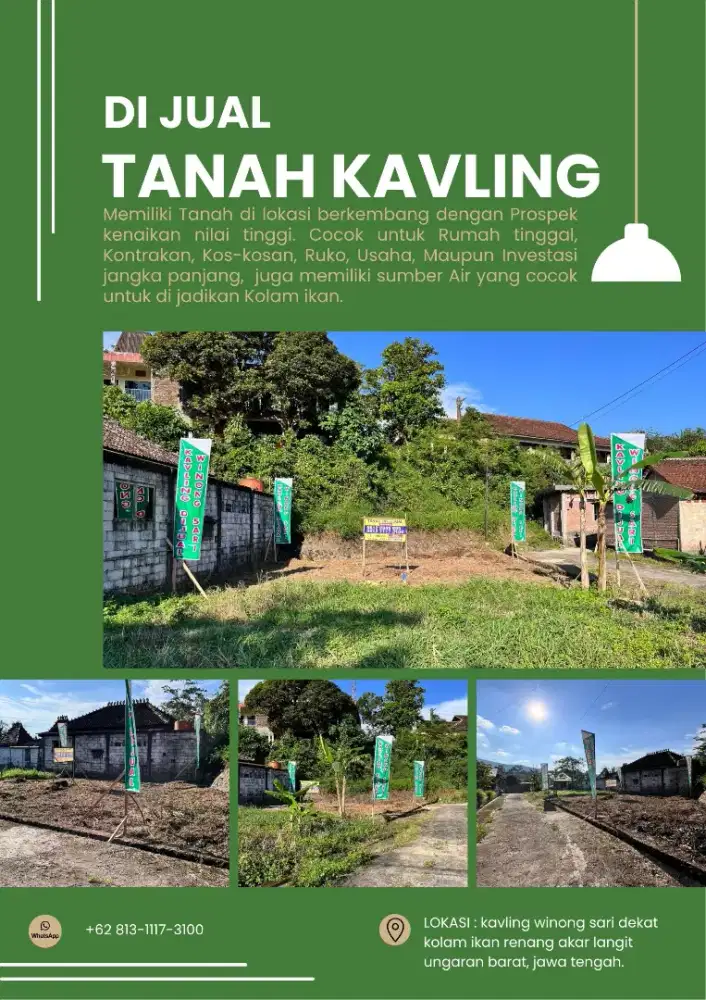 DIJUAL TANAH KAVLING TERMURAH DAN STRATEGIS DI UNGARAN