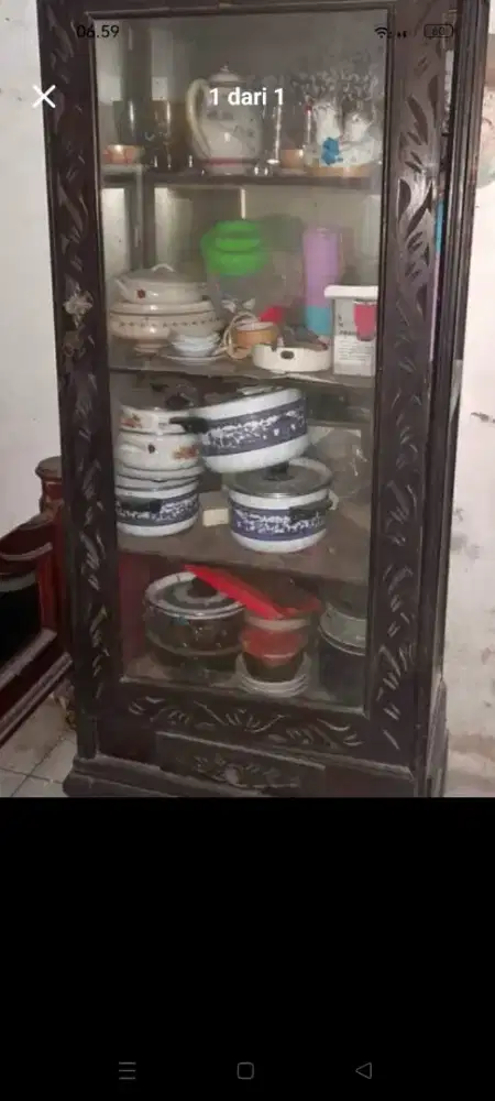 Dijual almari jati antik motif