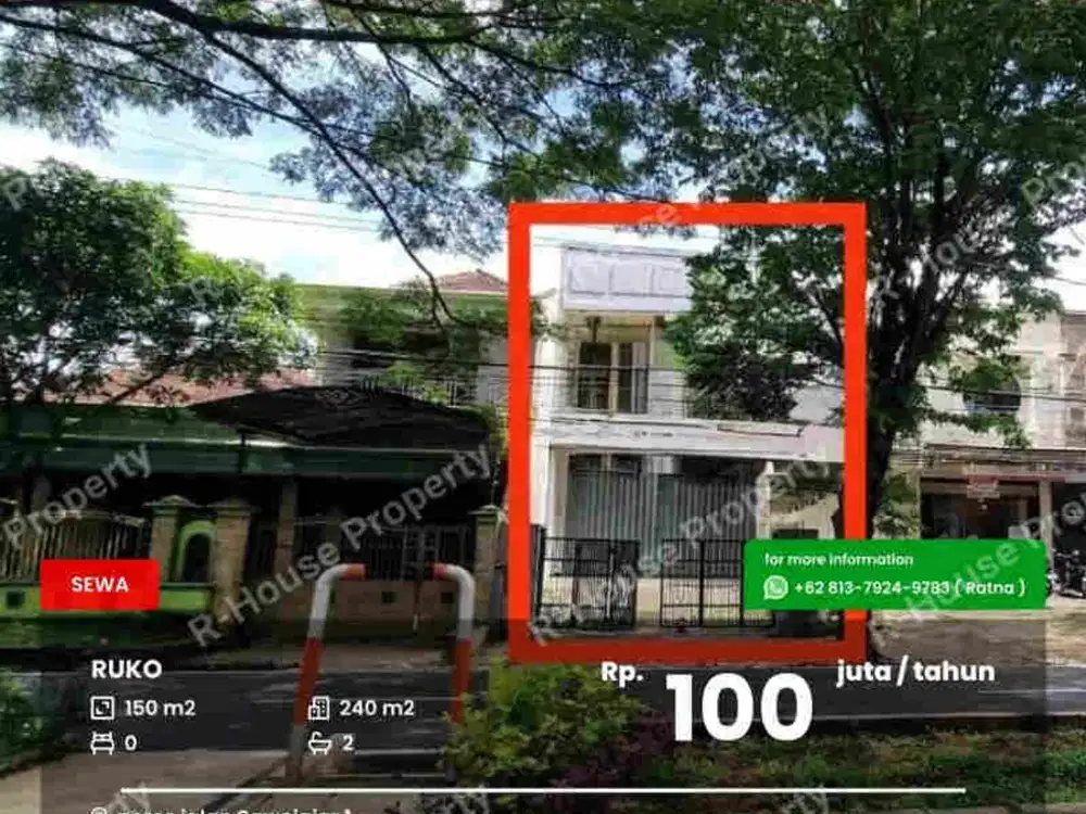 Ruko 2 lantai poros jalan ramai Sawojajar 1