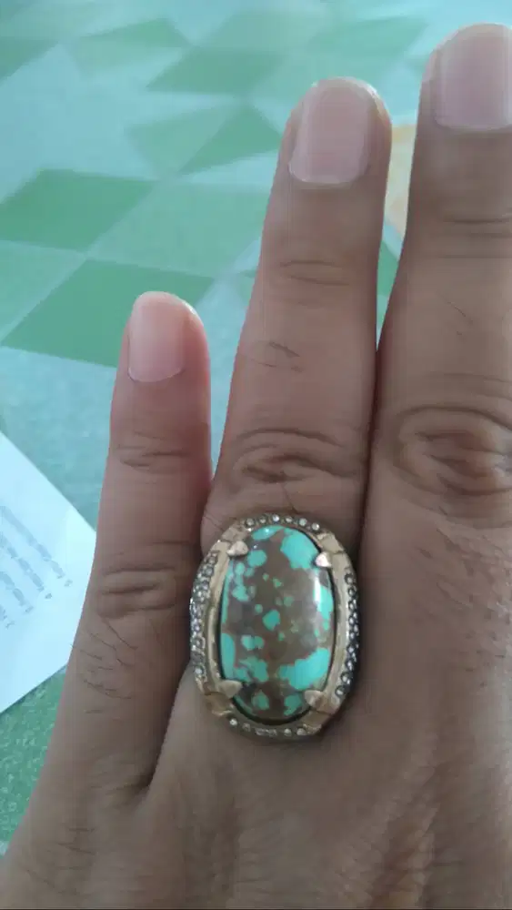 Akik permata Pirus pyrus urat emas origin Persia