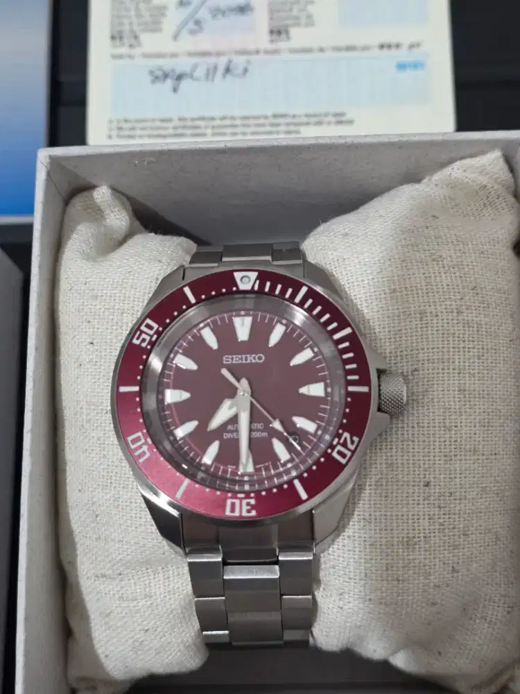 Seiko prospex sprl 11k1 red burgundy likenew 1x pakai