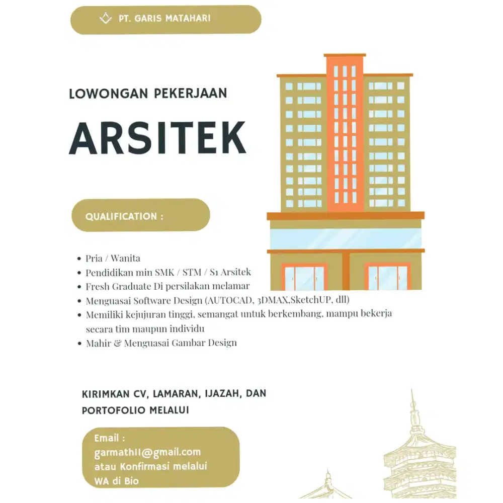 WE ARE HIRING ARSITEK