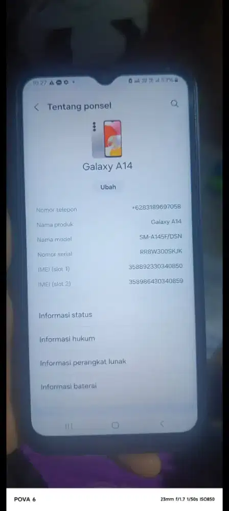 Samsung a14 ram 4+4/128gb