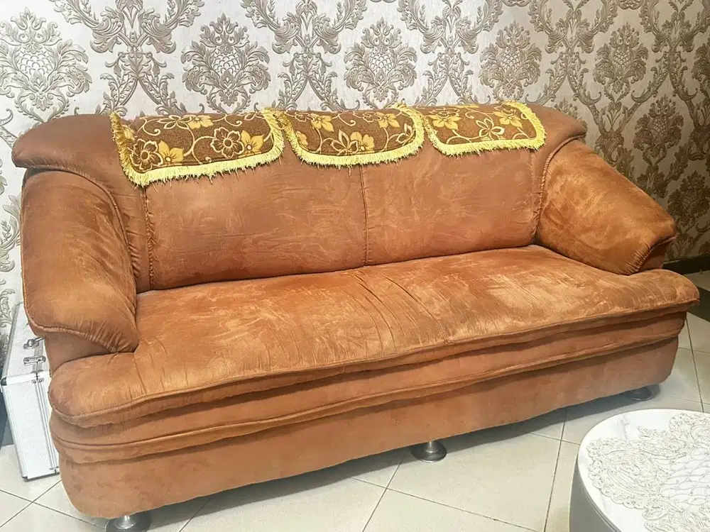 SOFA COKLAT 3 SEAT DAN 1 SEAT