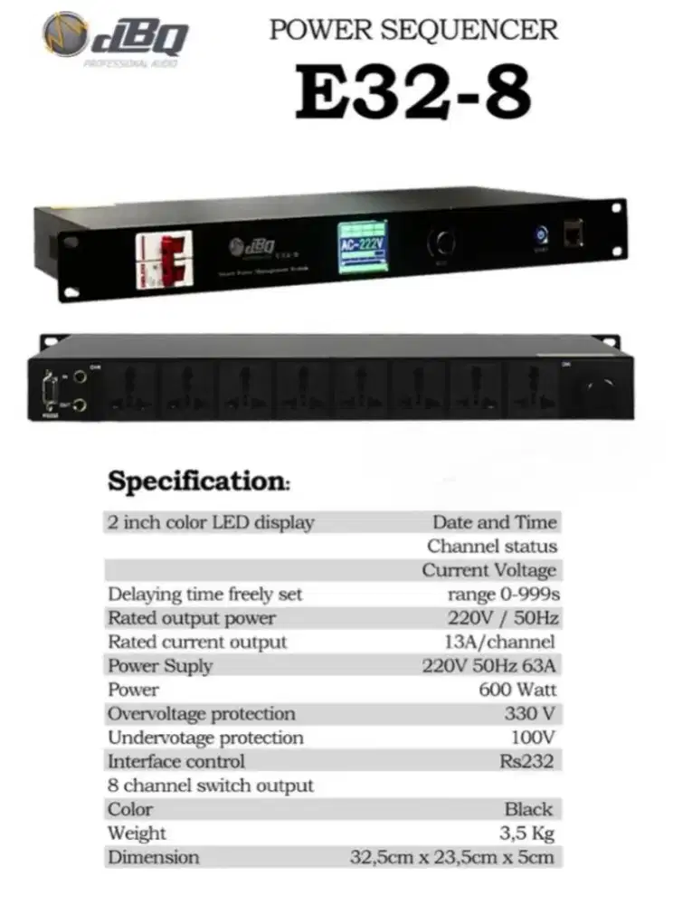 DIJUAL DBQ POWER SEQUENCER E32-8