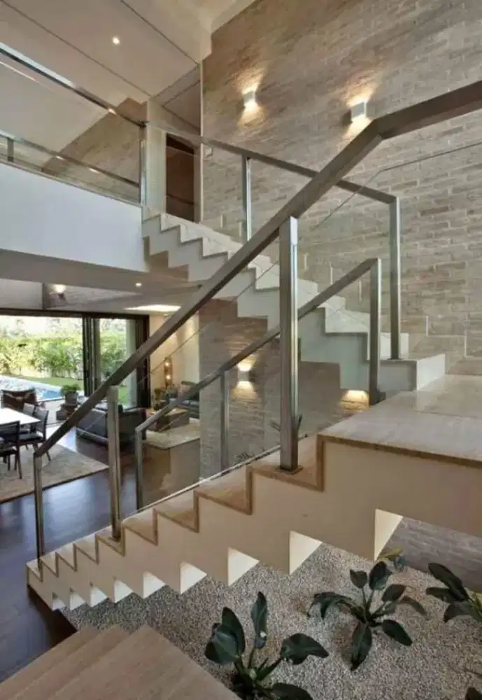 Reling tangga balkon stenlies kaca stell