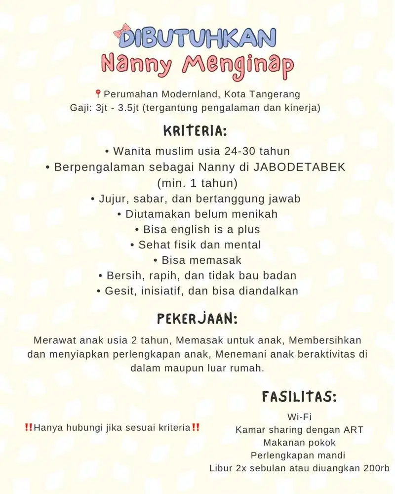 LOKER NANNY MENGINAP