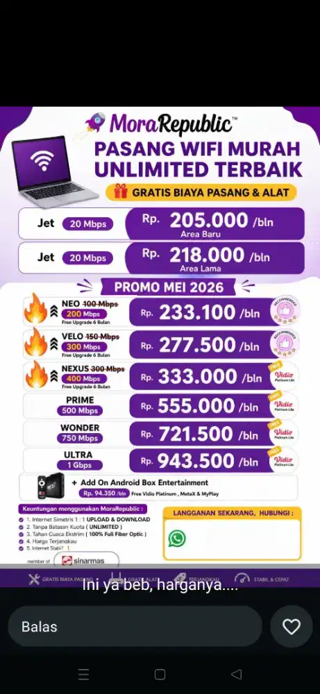 Baros Sukabumi Pemasangan internet myrepublic