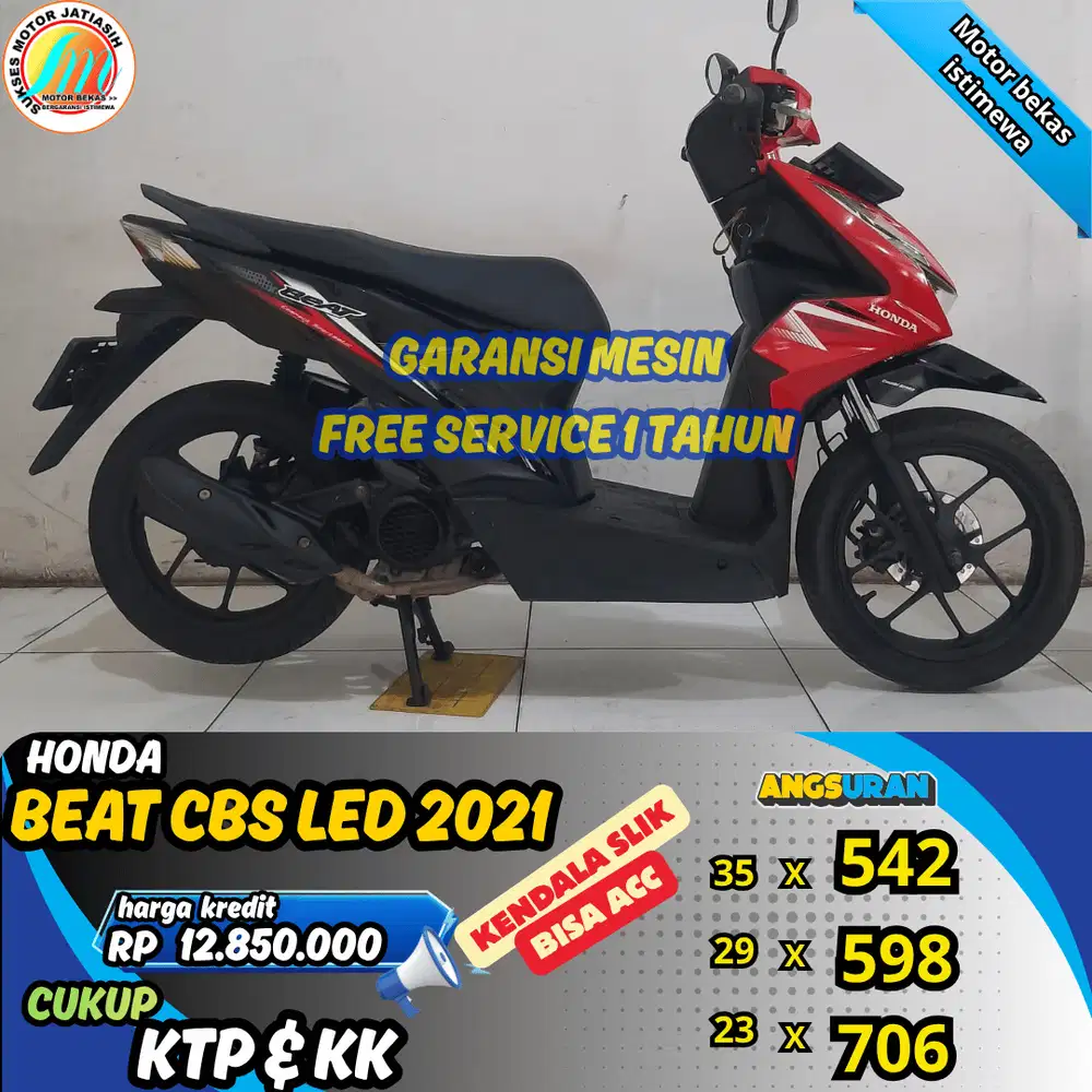 HONDA BEAT CBS 2021 TERKENDALA SLIK BISA ACC SYRT KTP&KK(SUKSESMOTOR)