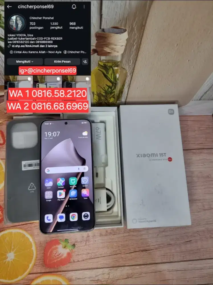 Jual hp likeNEW Xiaomi 15T 5g RAM 12gb istimewa BH 100% grns des 2027