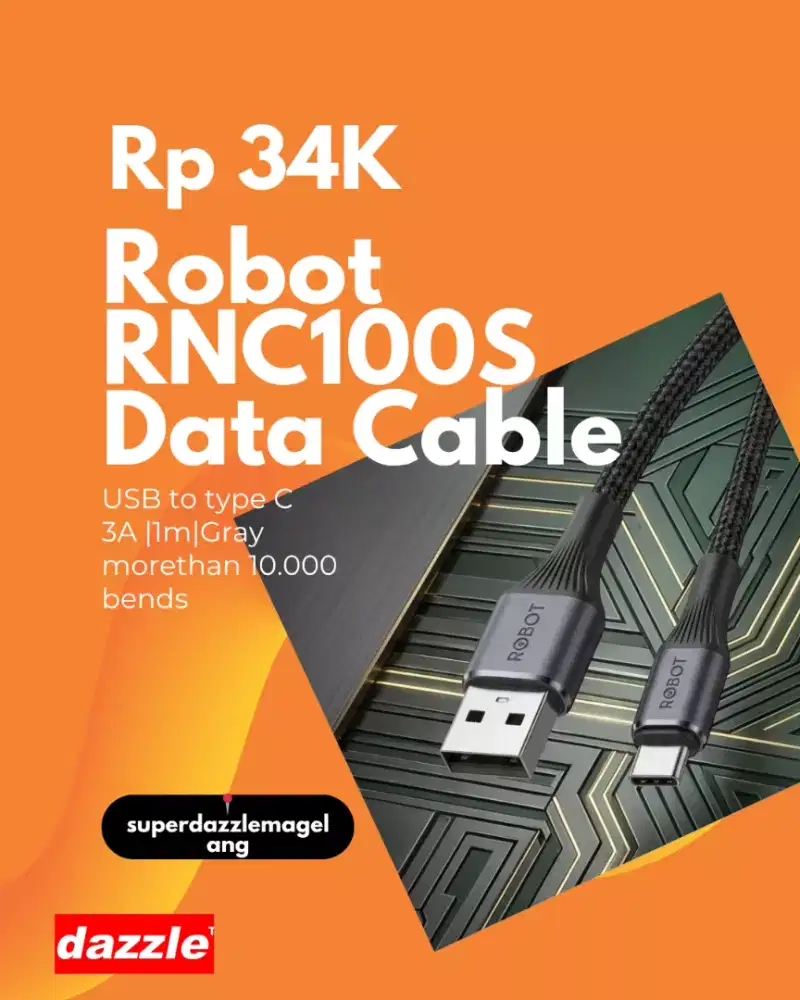 Kd Robot Rnc 100S USB to type C 3A 1m gray