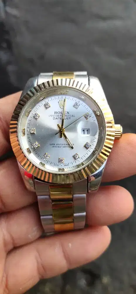 (WAJIB Transaksi Offline)ROLEX Datejust Diamond SS Premium