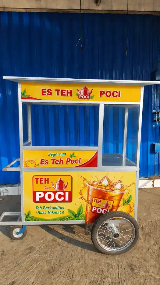 Gerobak roda es teh poci ,es teh solo ,Thai tea.