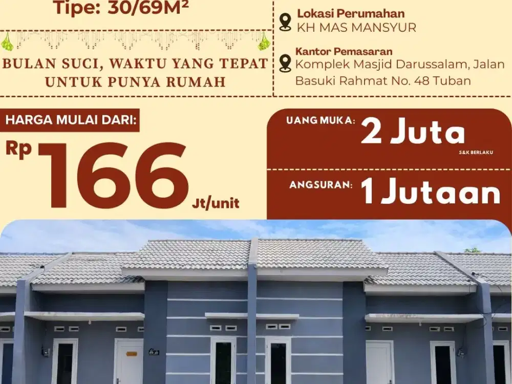 Hunian Subsidi Lokasi Strategis Di tuban
