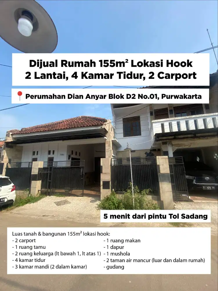 Rumah Hook 2 Lantai 4KT SHM Purwakarta - Lokasi Strategis