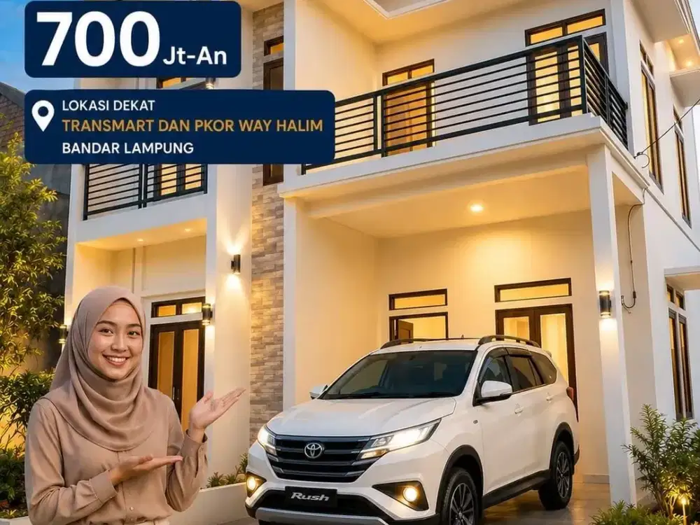 RUMAH 2 LANTAI DI WAY HALIM DEKAT TRANSMART & PKOR
