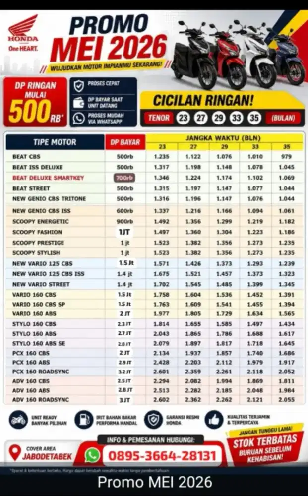 JUAL/CREDIT MOTOR HONDA
