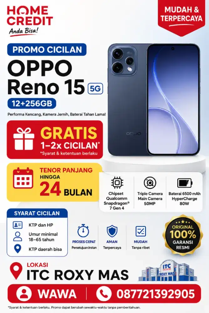 Promo cicilan Oppo Reno 15