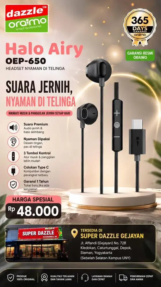 Headset Type C Oraimo OEP-650
