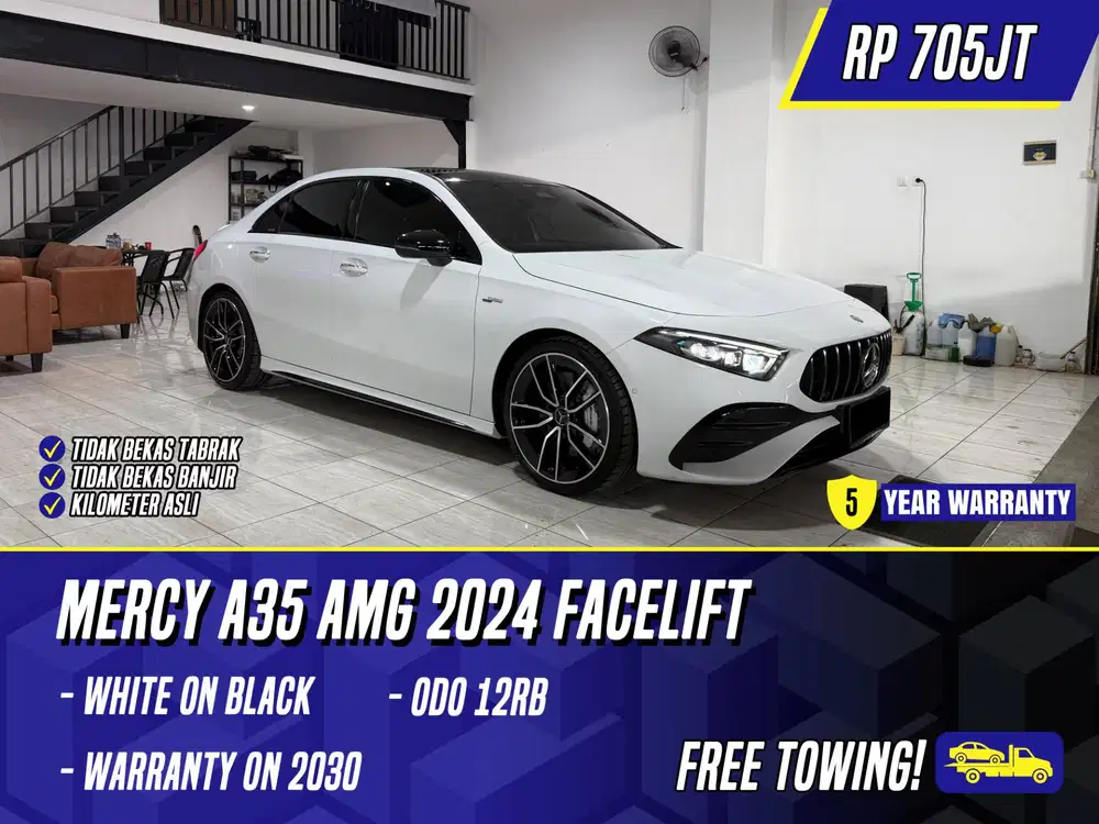 Mercedes Benz A35 AMG 2024 NIK 2023 Facelift White Black Putih Mercy
