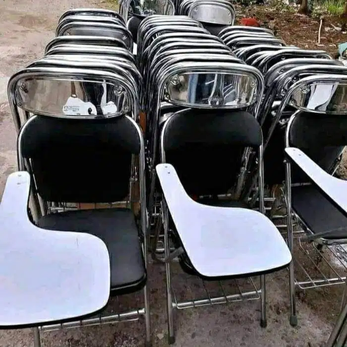 kursi lipat kuliah belajar Rekondisi rangka stainless - rangka hitam