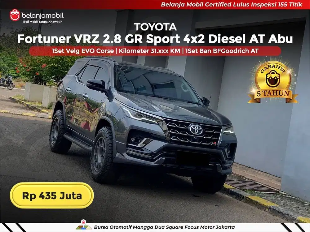 [ GARANSI 5TH ] Toyota Fortuner VRZ 2.8 GR Sport Diesel AT 2022 2023