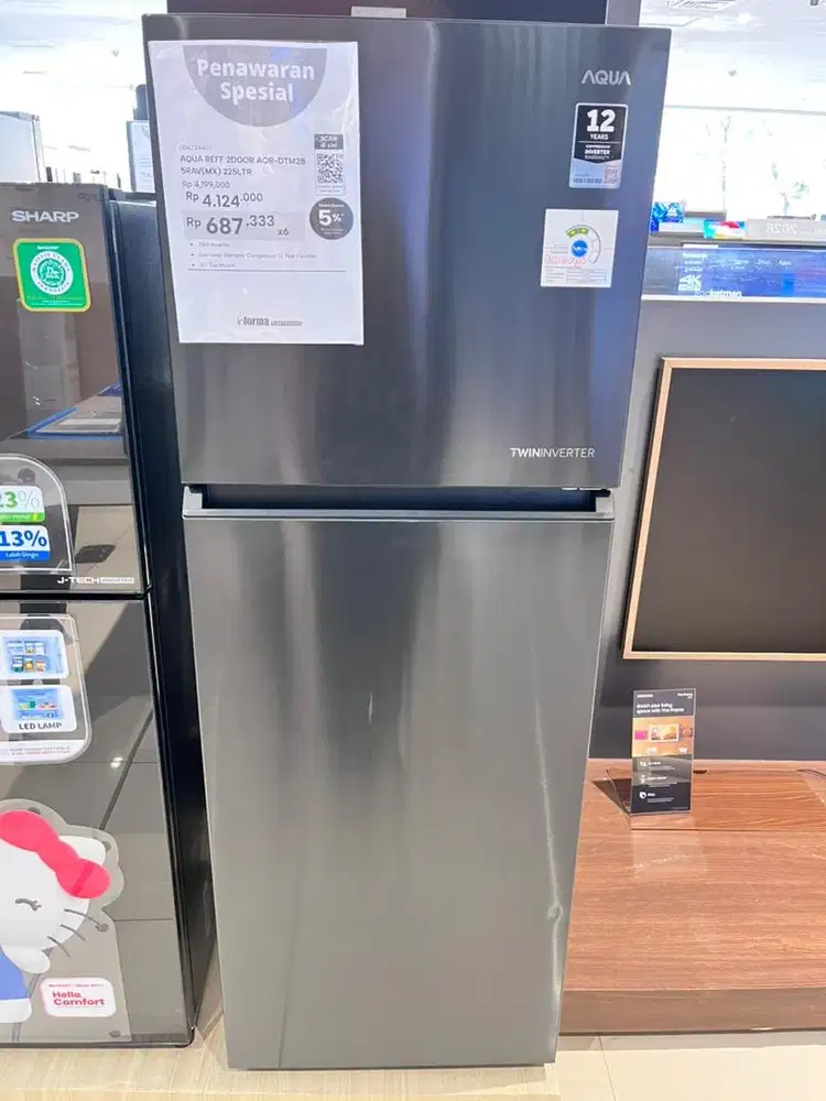 Cicilan Kulkas AQUA 2PINTU AQR-DTM285RAV 225LTR