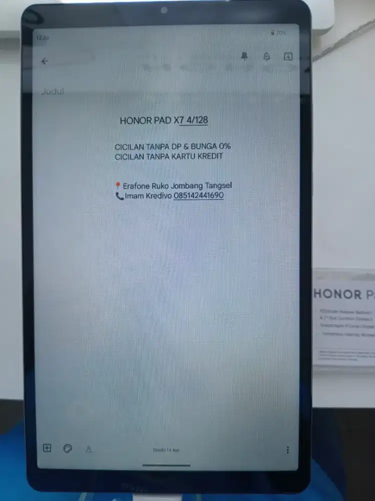HONOR PAD X7 4/128 GB Cicilan Tanpa DP