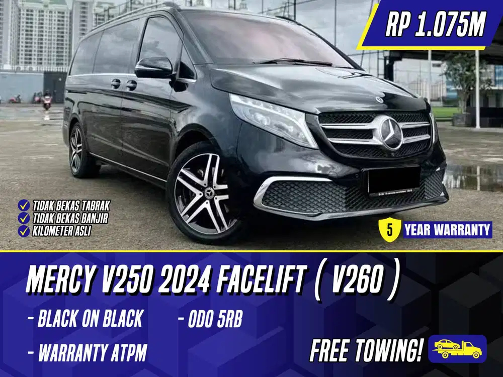 Mercedes Benz V250 2024 NIK 2023 Facelift ( V260 ) Black Hitam Mercy
