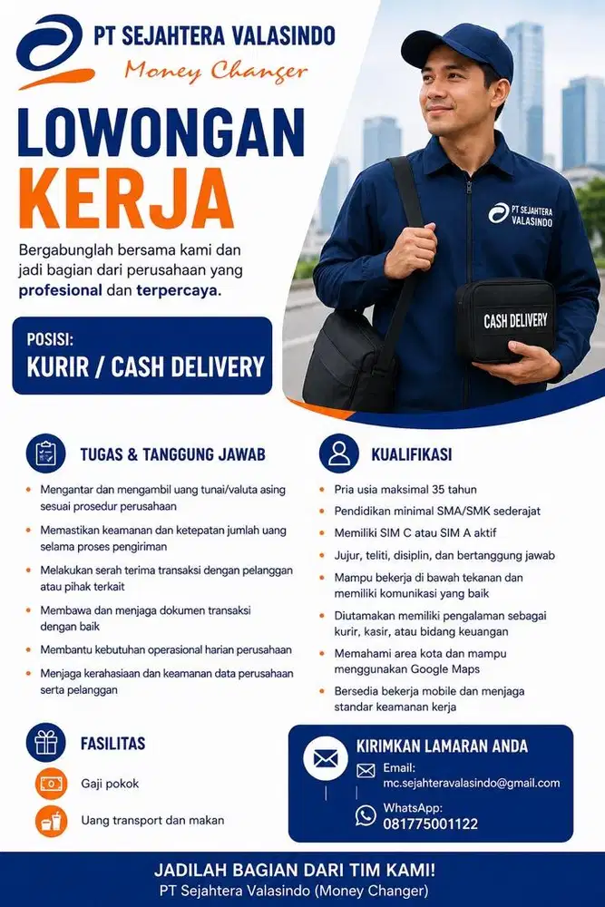 Butuh cepat kurir money changer