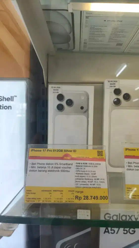 Cicilan Iphone 17 Pro 512 Silver Bisa bunga 0%