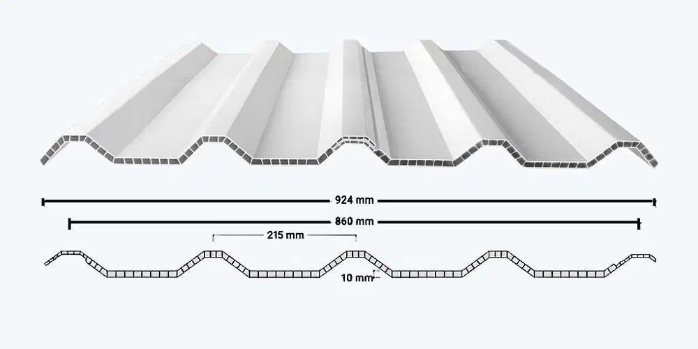 Atap UPVC double layer henda
