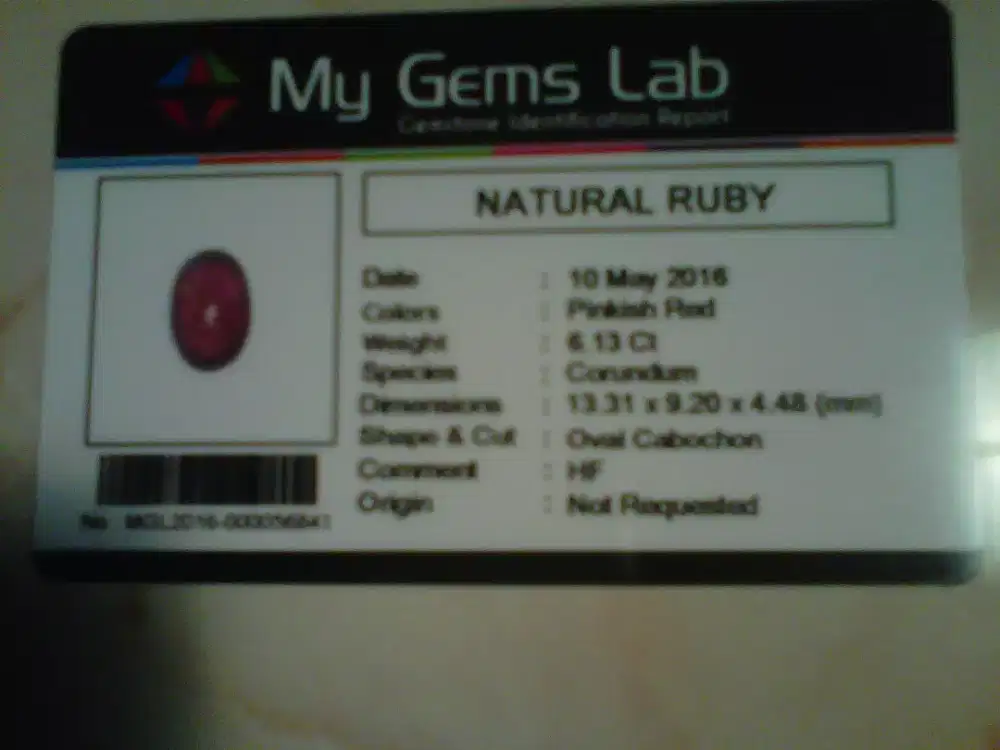 Jual BU Natural Ruby Corrundum + Ring