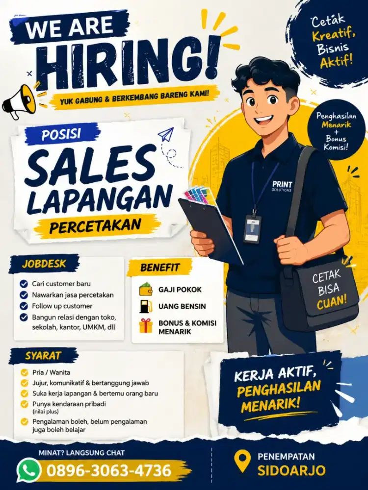 Sales Lapangan untuk Percetakan