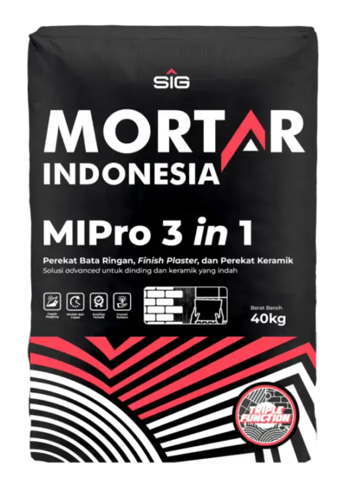 Mortar Indonesia mipro 3in1/perekat hebel,finis plaster,prekat keramik