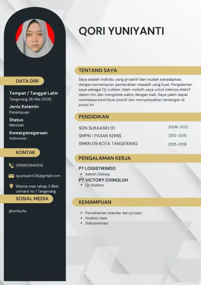 MENCARI PEKERJAAN ADMIN/QC/PACKING