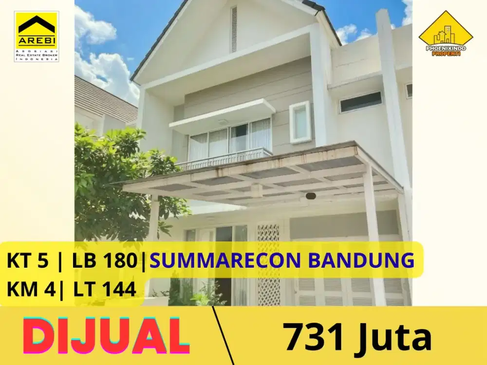 Dijual Rumah Premium Summarecon Bandung Cluster Amanda | 4+1 KT | LT 144 | Rp 4,1 M
