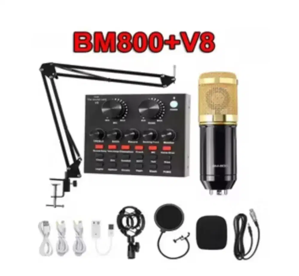 MIC BM 800 + Soundcard V8 + Phantom Power