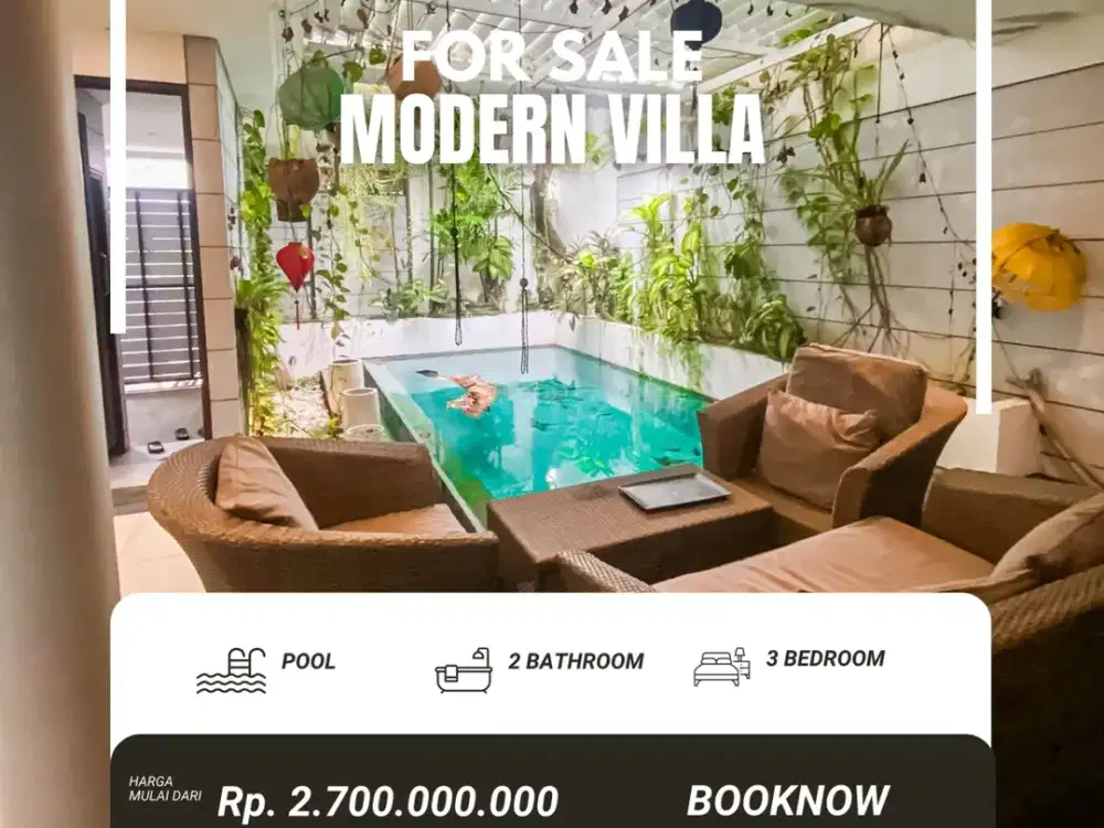 FOR SALE MODERN VILLA WITH BEAUTY SWIMMING POOL AND GARAGE AT KEROBOKAN