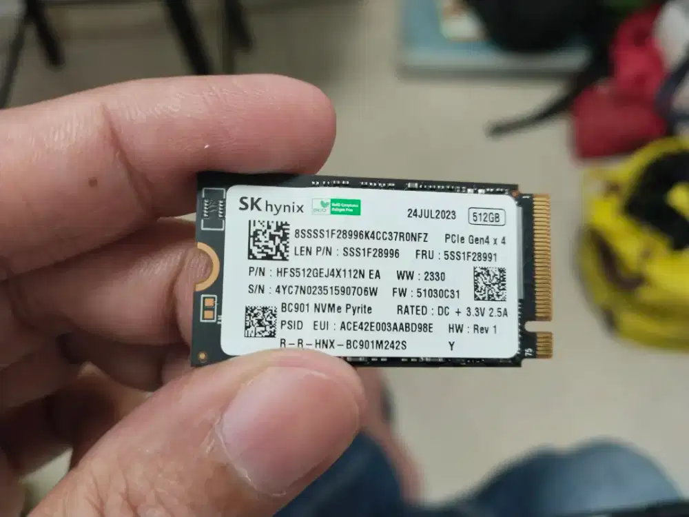 Dijual SSD NVME 512GB Gen 4 ex cabutan dari Laptop Lenovo sudah  Win11