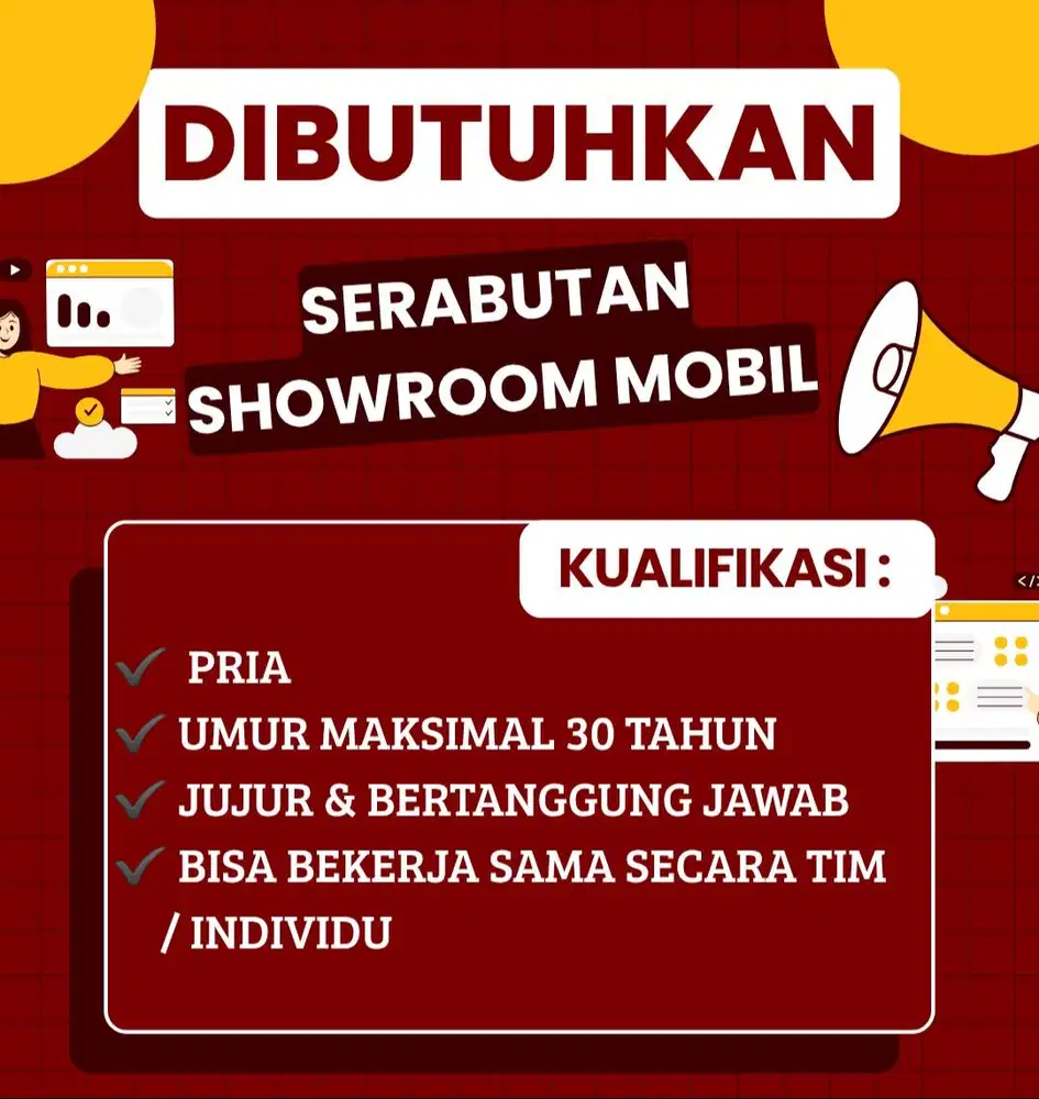LOKER SERABUTA (Showroom Mobil Bekas)