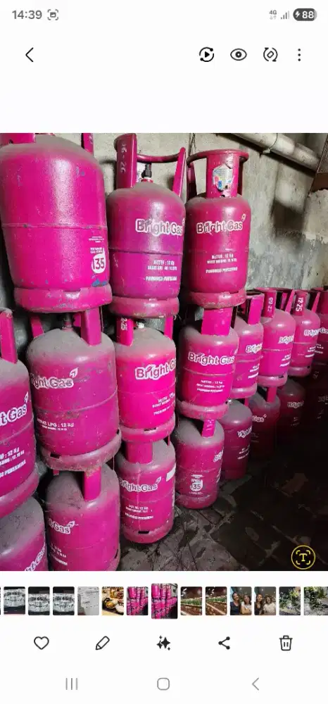 Tabung kosong elpiji 12 kg, pink
