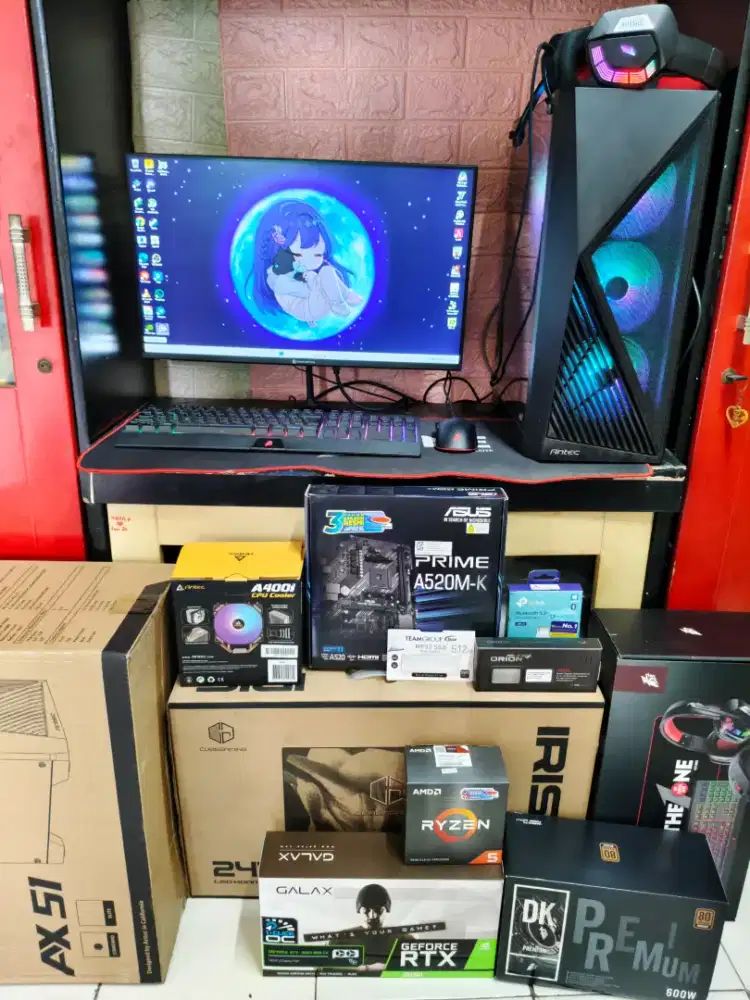 Jual PC Gaming Editing Streaming Fullset Ryzen 5 5600 RTX 3050