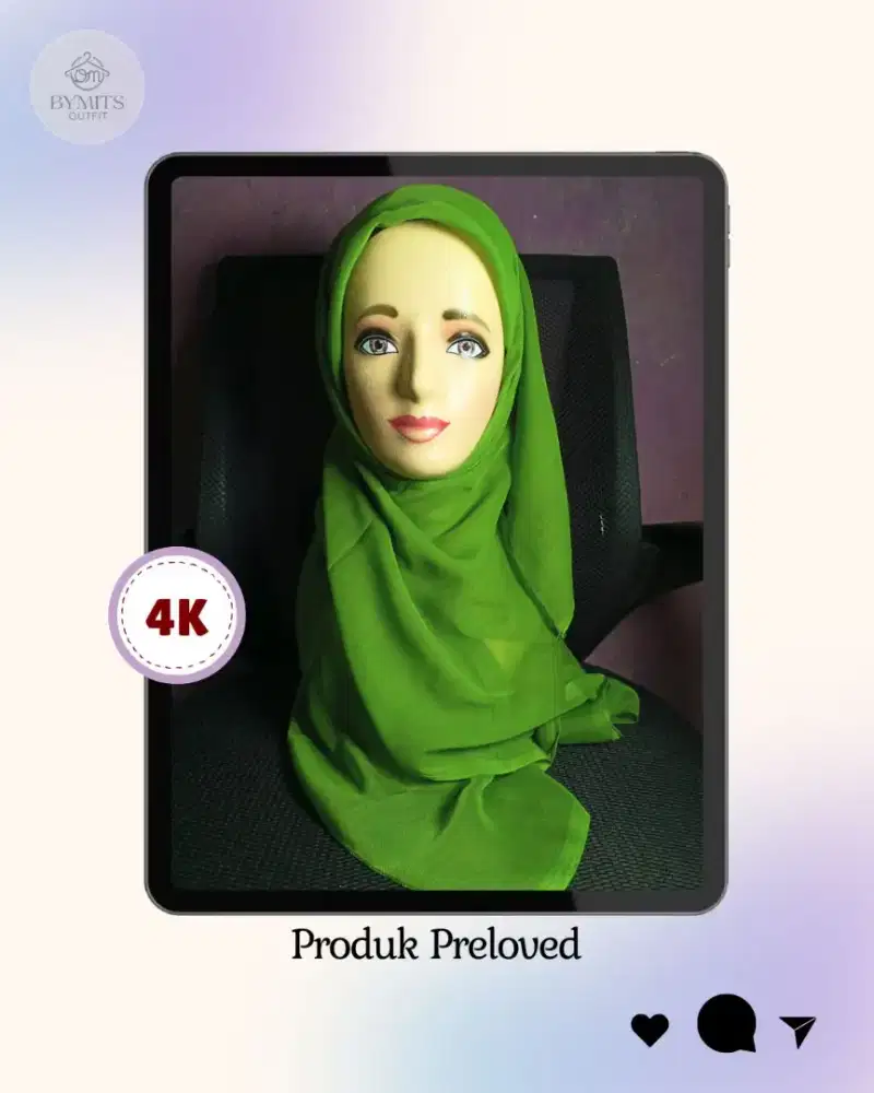 TAKE OVER ALL 50 HIJAB SEGIEMPAT PRELOVED HARGA 50K