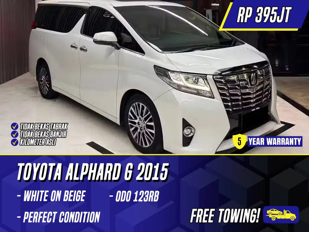 Toyota Alphard G 2015 White on Beige Putih