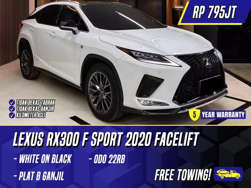 Lexus RX300 F Sport 2020 NIK 2019 Facelift White on Black Putih RX 300